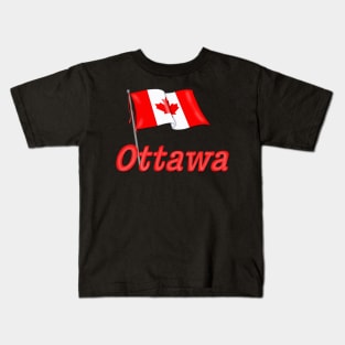 Canada Waving Flag - Ottawa Kids T-Shirt